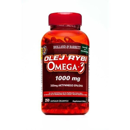 Holland & Barrett Olej rybi 1000mg z kwasami Omega-3 250 kapsułek żelowych