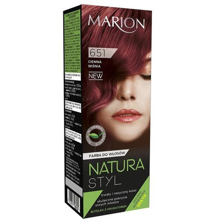 Marion Natura Styl farba do włosów 651 Ciemna Wiśnia 80ml + odżywka 10ml