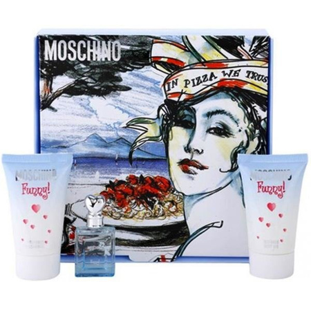 Moschino Funny! woda toaletowa 4ml + żel pod prysznic 25ml + balsam do ciała 25ml /Zestaw/