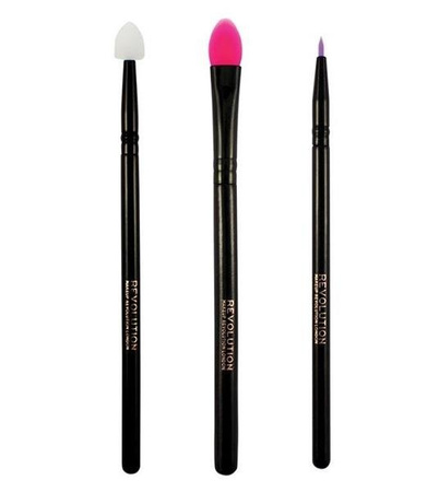 Makeup Revolution Silicone Eye zestaw silikonowych pędzli do makijażu Flawless Application With No Dragging Pearl Silicone Eye + Flat Silicone Eye + Silicone Eyeliner