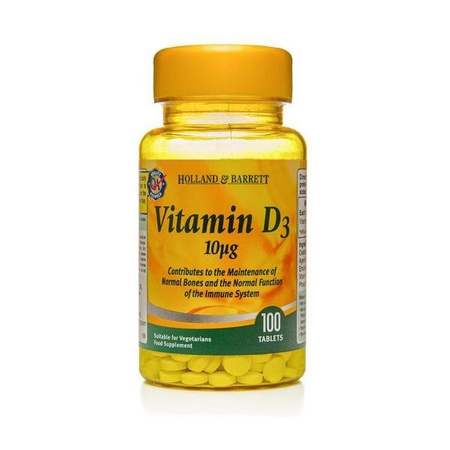 Holland & Barrett Witamina D3 10ug suplement diety 100 tabletek