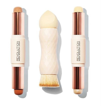 Makeup Revolution Creme Highlight and Contour Kit zestaw do konturowania twarzy Light 1szt.
