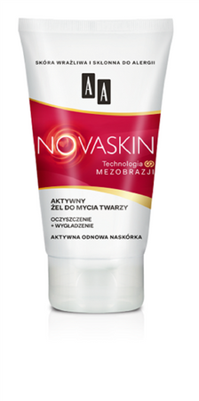 AA Novaskin Active Facial Cleansing Gel aktywny żel do mycia twarzy oczyszczenie + wygładzenie do skóry wrażliwej i skłonnej do alergii 150ml