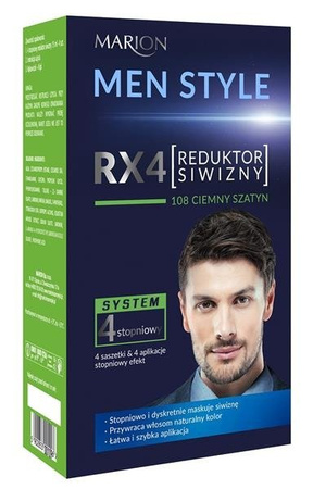Marion Men Style RX4 4 stopniowy reduktor siwizny 108 Ciemny Szatyn 4x15ml
