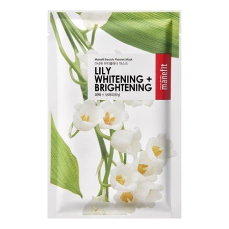 Manefit Beauty Planner Mask Whitening + Brightening Mask wybielająco-rozświetlająca maseczka w płachcie Lily 20ml