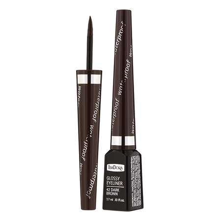 Isadora Glossy Eyeliner – Wodoodporny eyeliner w pędzelku 42 dark brown 3,7 ml