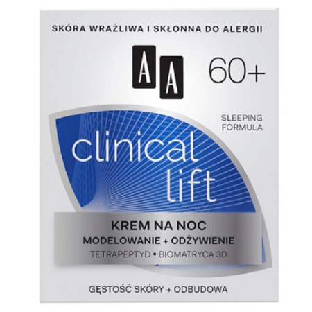 AA Clinical Lift 60+ Night Cream krem na noc modelowanie + odżywianie 50ml