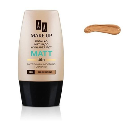 AA Make Up Matt Foundation podkład matująco wygładzający 107 Dark Beige 30ml