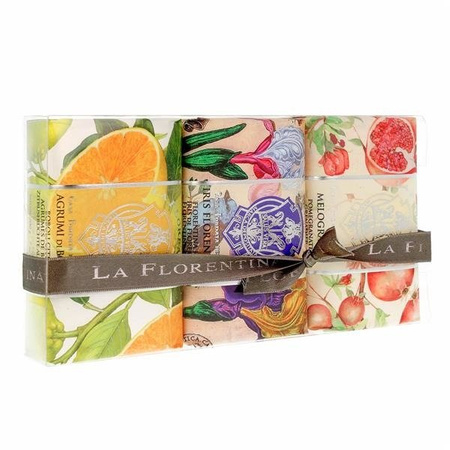 La Florentina Bath Soap zestaw mydeł Pomegranate 200g + Boboli Citrus 200g + Florentina Iris 200g