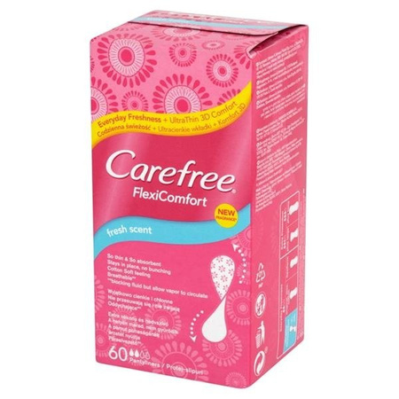 Carefree FlexiComfort Fresh Scent wkładki higieniczne 60szt