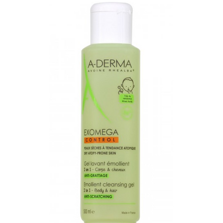 Aderma Exomega control żel emolient 2w1 do mycia ciała i włosów 500 ml