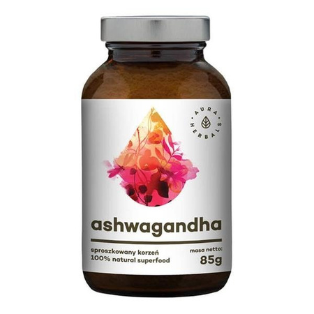 Aura Herbals Ashwagandha sproszkowany korzeń suplement diety 85g