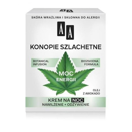 AA Konopie Szlachetne moc energii krem na noc 50ml
