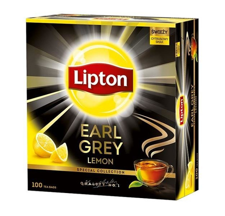 Lipton Earl Grey Lemon herbata czarna Cytryna 100 torebek 200g