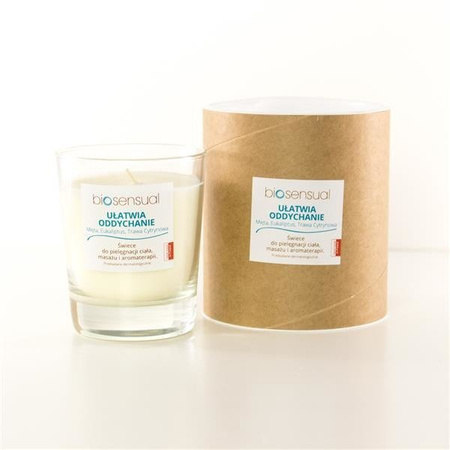 Biosensual Ułatwia Oddychanie świeca aromaterapeutyczna Mięta & Eukaliptus & Trawa Cytrynowa 200ml