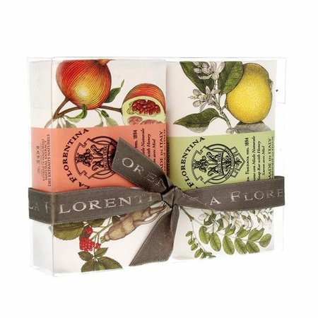 La Florentina Bath Soap With Honey zestaw mydeł Pomegranate & Ginseng 200g + Citron & Acacia 200g