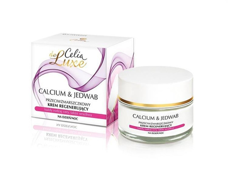 Celia De Luxe Calcium & Jedwab 50+ przeciwzmarszczkowy krem regenerujący na dzień i na noc 50ml