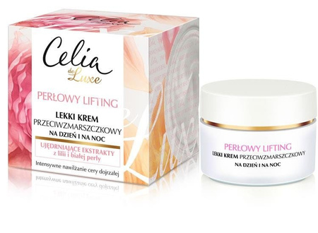 Celia De Luxe Perłowy Lifting lekki krem przeciwzmarszczkowy na dzień i na noc 50ml