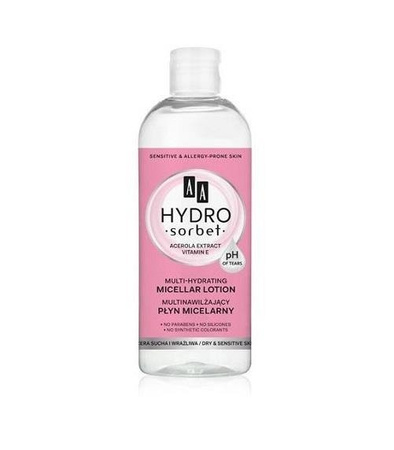 AA Hydro Sorbet multinawilżający płyn micelarny do skóry suchej i normalnej 400ml