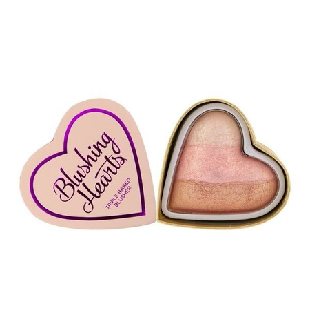 Makeup Revolution Triple Baked Blusher Blushing Hearts róż do policzków Iced Hearts 10g