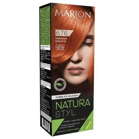 Marion Natura Styl farba do włosów 676 Miedziany Bursztyn 80ml + odżywka 10ml