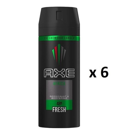 Axe Africa dezodorant dla mężczyzn spray 6x150ml
