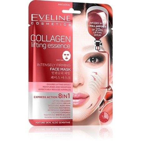 Eveline Cosmetics Collagen Lifting Essence silnie liftingująca maska w płachcie 20ml