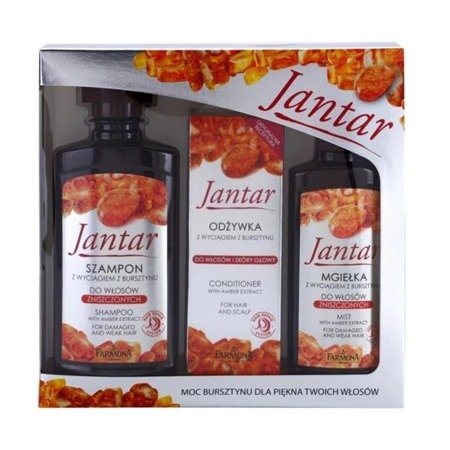Farmona Jantar Moc Bursztynu zestaw szampon 330ml + odżywka 100ml + mgiełka 200ml