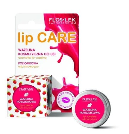 Floslek Lip Care wazelina kosmetyczna do ust poziomkowa 15g