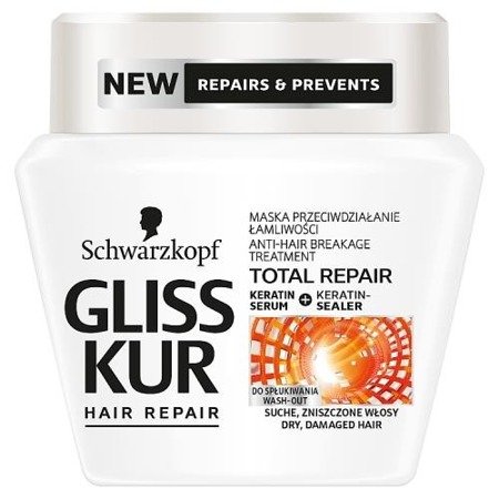 Gliss Kur Total Repair Anti-Hair Breakage Treatment regenerująca maska przeciw łamliwości włosów 300ml