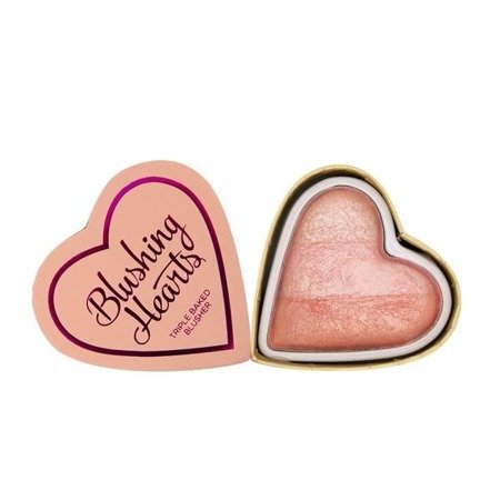 Makeup Revolution Triple Baked Blusher Blushing Hearts róż do policzków Peachy Pink Kisses 10g