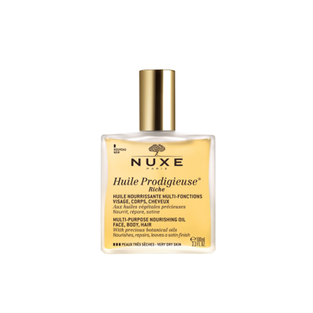 Nuxe Huile Prodigieuse RICHE Intensywnie odżywiający olejek do pielęgnacji twarzy, ciała i włosów, Spray 100ml
